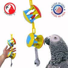 2478 Duo Spoon Cage Ball  Rattle Parrot Toy Amazon Eclectus