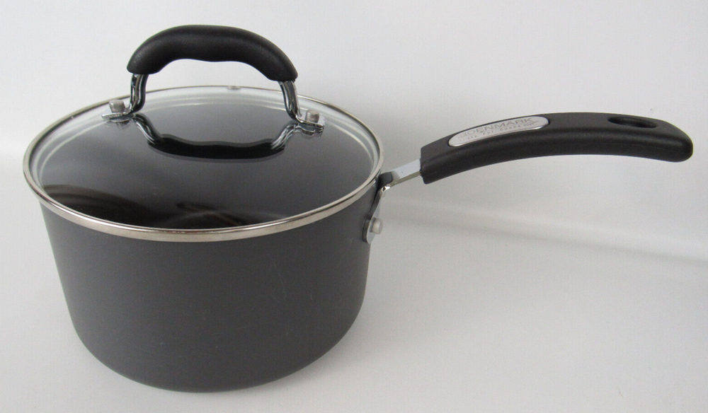 D&W Saucepan Non-Stick With Lid 6.5” Small Stock Pot Induction Gas Electric Tan