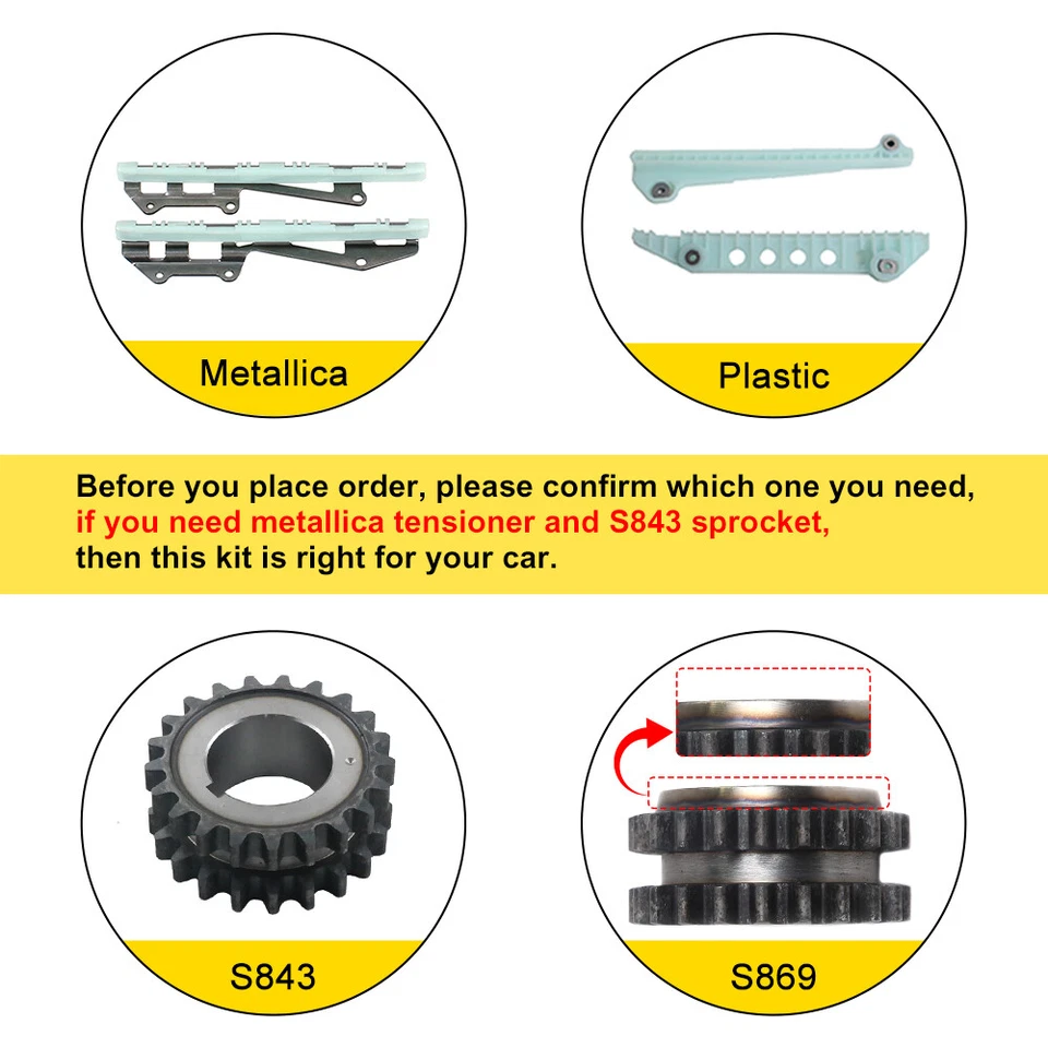 Kit de cadena de distribución bomba de agua de aceite compatible con 94-01 Ford Crown Victoria Lincoln 4,6 L Foto 2 de 4
