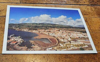 Praia Da Vitória Azores Panoramic View Facho Portugal Postcard 4-18'' x 6-7/8''