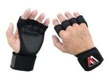 WEIGHT LIFTING LEATHER GLOVES GYM FITNESS CROSSFIT TRAINING BODYBUILDING WORKOUT