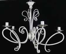 Lampadario bianco foglia argento SHABBY CHIC fiammingo camera da letto art.B42 
