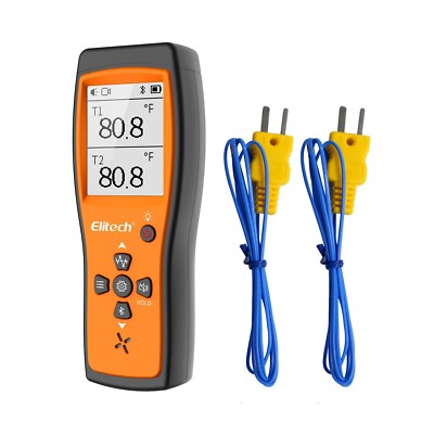 Elitech ICT-220 Doppel Thermoelement Thermometer K-Typ Temperatursensor mit App