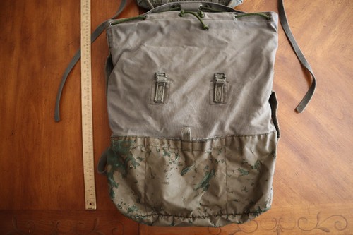 Destroyed Vintage 1987 Army Backpack French F1 or2 Military Duffle Bag Olive - Picture 5 of 23