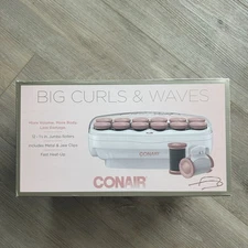 Conair Big Curls and Waves Jumbo Ceramic Hot Rollers 1 1/2 Inch - Pink
