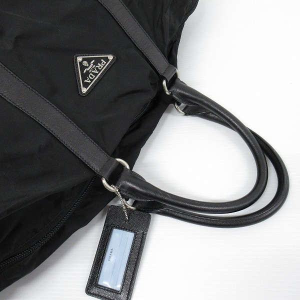 anb PRADA Boston Bag Travel Bag Black Nylon Leather Simple Made in Italy 837219 thumbnail 5