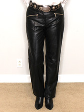 Womens Wilsons Leather Pants Black 8 Maxima Biker Motorcycle Vtg 90s Y2K Rare