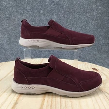 Easy Spirit Shoes Womens 8.5 M Trippe Slip-On Sneakers Burgundy Leather Comfort