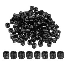 300 Pcs Clothes Hanger Marker XS Fit Rod Garment Size Tag Black