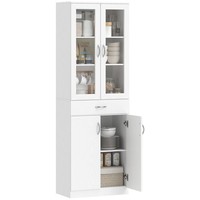 KüChenschrank Buffetschrank Mit Verstellbar Regal Schublade 2 Schrank Weiß