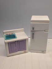 LITTLE TIKES MY SIZE DOLLHOUSE SINK  REFRIGERATOR SET FREE SHIPPING 