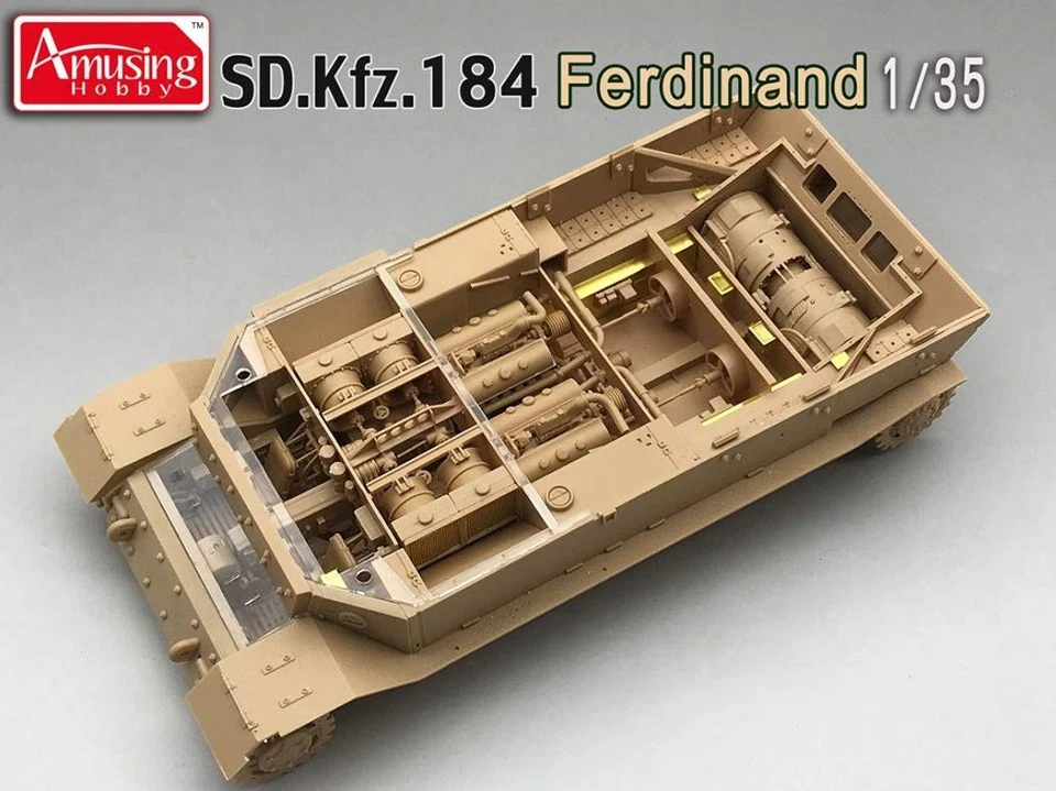 German Heavy Tank Destroyer Ferdinand Full Interior&16t Strabokran Model kit - Image 3 of 4