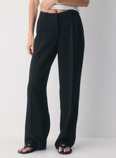 Aritzia The Effortless Pant Lo-Rise Crepette Black Size 8 Tall NWT