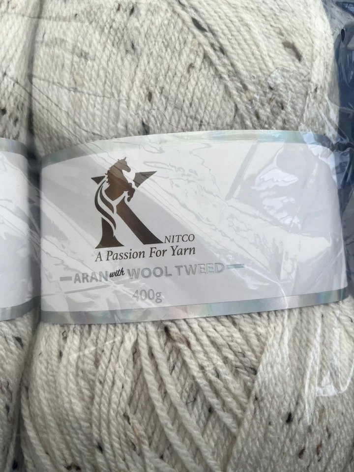 2 x 400g Knitco Aran With Wool Tweed In Natural - Image 4 of 4
