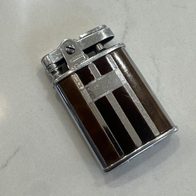 Vintage 50s 60s Ronson Gem Lighter Tortoise Shell Stripes