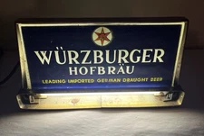 Vintage Double sided Light up Wurzburger Hofbrau Beer Sign