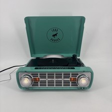 RARE Ion Ford Bronco LP Turntable 4-in-1 Classic Car Record Player Radio, Teal