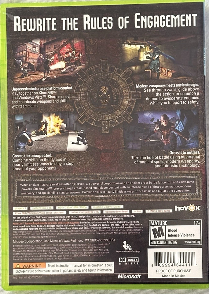 Shadowrun (Microsoft Xbox 360, 2007) Backward Compatible Series S/X - Image 4 of 4