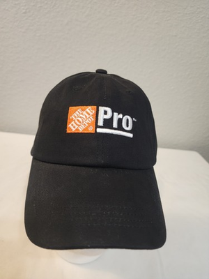 #ad The Home Depot Pro Baseball Cap Black One Size Adjustable Embroidered Employee $14.95