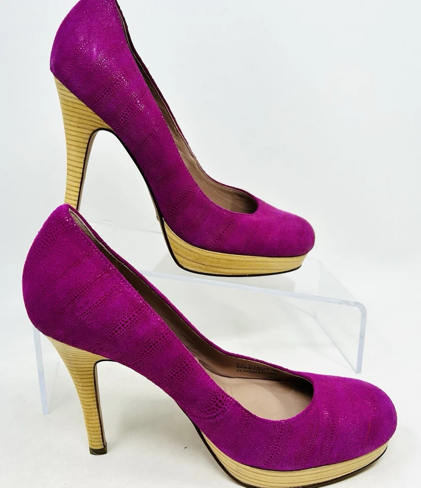 COLE HAAN Chelsea Magenta Platform Leather 4.5" Pump Size 8B - Image 2 of 4