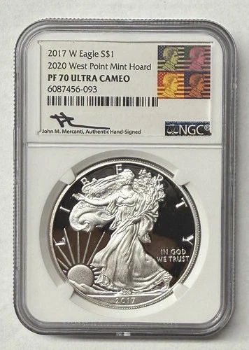 2017 W 2020 West Point Hoard American Silver Eagle 1oz Silver $1 Coin NGC PF70
