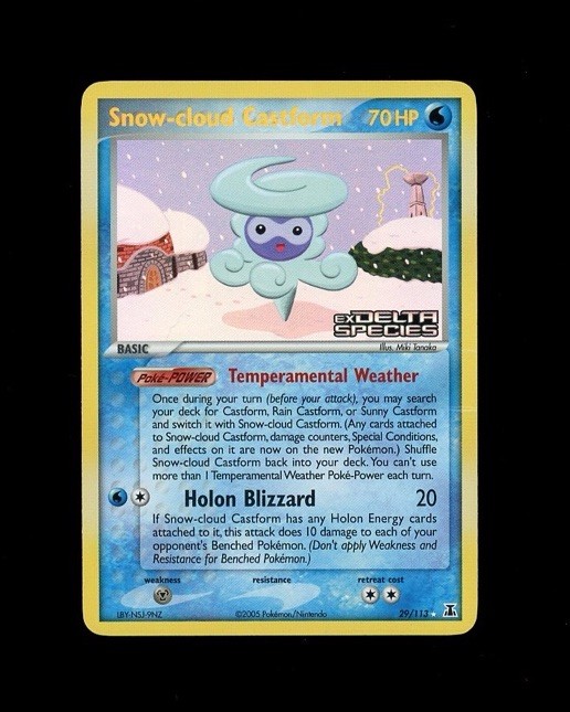 2005 Pokemon EX DELTA SPECIES STAMP SNOW-CLOUD CASTFORM HOLO 29/113 RARE! MP -