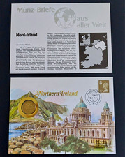 Numisbriefe Nordirland M&uuml;nzbrief mit 1 Pound M&uuml;nze Sonderstempel Belfast 1991