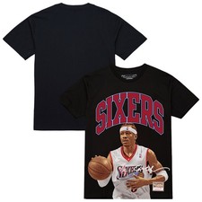 Men's Mitchell  Ness Allen Iverson Black Philadelphia 76ers Hardwood Classics