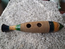 Vintage Guiro Latin American Percussion Musical Instrument Fish Shaped Handmade