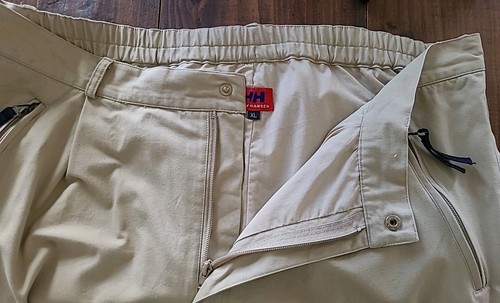 Helly Hansen Beige Heavyweight Cotton Trousers Poly/Cot Lined Ankle Zip XL 38/28 - Picture 11 of 20