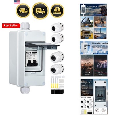 Solar Panel Disconnect Switch with  Din Box, 30 Amp Dual Pole 12V-400V, Non P...