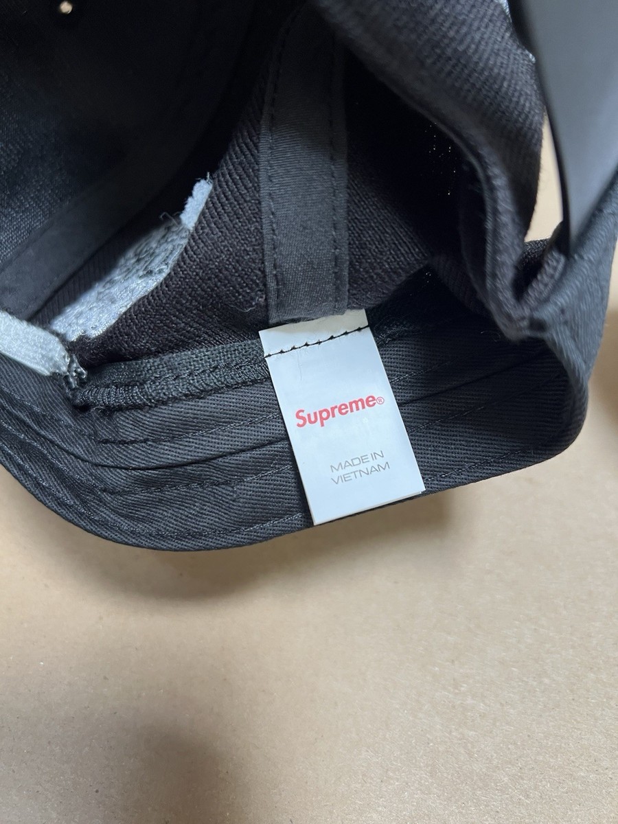 SS25 Supreme World Famous S Logo 6 Panel Cap Hat Black 2025 | eBay