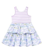 Janie And Jack Striped Umbrella Tiered Dress