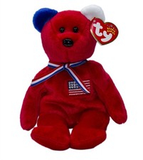 Ty Beanie Baby America red - MWMT, Bear