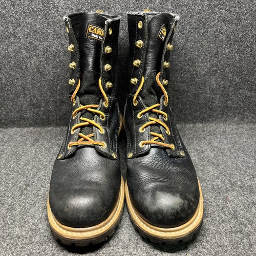 Botas de trabajo Carolina para hombre de cuero negro olmo 8" sin forro talla 9,5 2E - Imagen 2 de 13