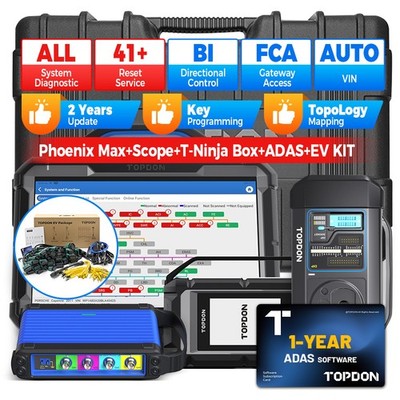 TOPDON Phoenix Max Diagnostic Scanner 24V HD Truck EV ADAS Scope T-Ninja IMMO