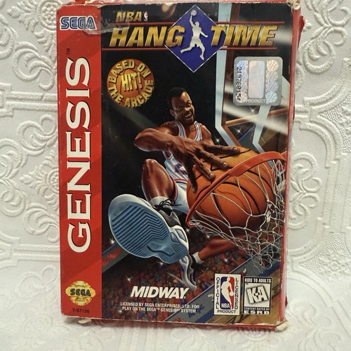 NBA HangTime Hang Time -Sega Genesis Game Cardboard Box Complete In Box W/Manual