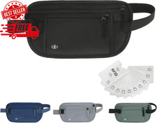 Money Belt for Travel Women Men Hidden Rfid Passport Holder for Travel Black 