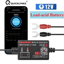 QUICKLYNKS Bluetooth Battery Monitor BM2 12V LowVolt Alarm For Lead acid Battery