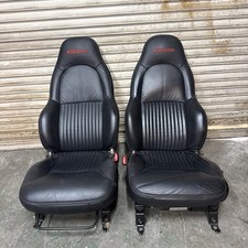 20032chevy Corvette C5 Z06 Black Leather Bucket Seat Set 8792