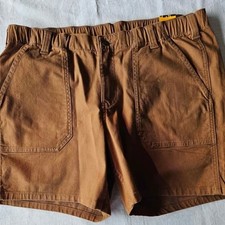 NWT Carhartt Women's Rugged Flex Canvas Work Shorts Brown Size 14 Brand New