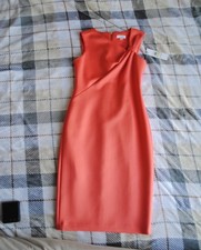 Calvin Klein NWT Pink Asymmetric Knot Neck Sheath Dress US 4 (will fit size 6-8)