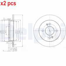 X2 PZ FIANCHI L&R ADATTI ACURA NSX 3.2 DISCO FRENO BG3981C DELPHI