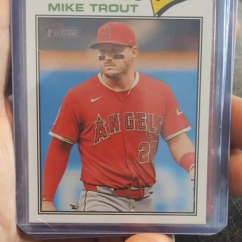 Topps Heritage Mike Trout #163 Base Set Los Angeles Angels Baseball Trading Card