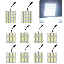 48-SMD LED Panel Dome Light Kit for Car Interior - T10 BA9S Festoon Adapter, ...
