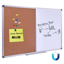 Dexboard Magnetic Combination Whiteboard Cork Bulletin Board 48 X 36 Inch -