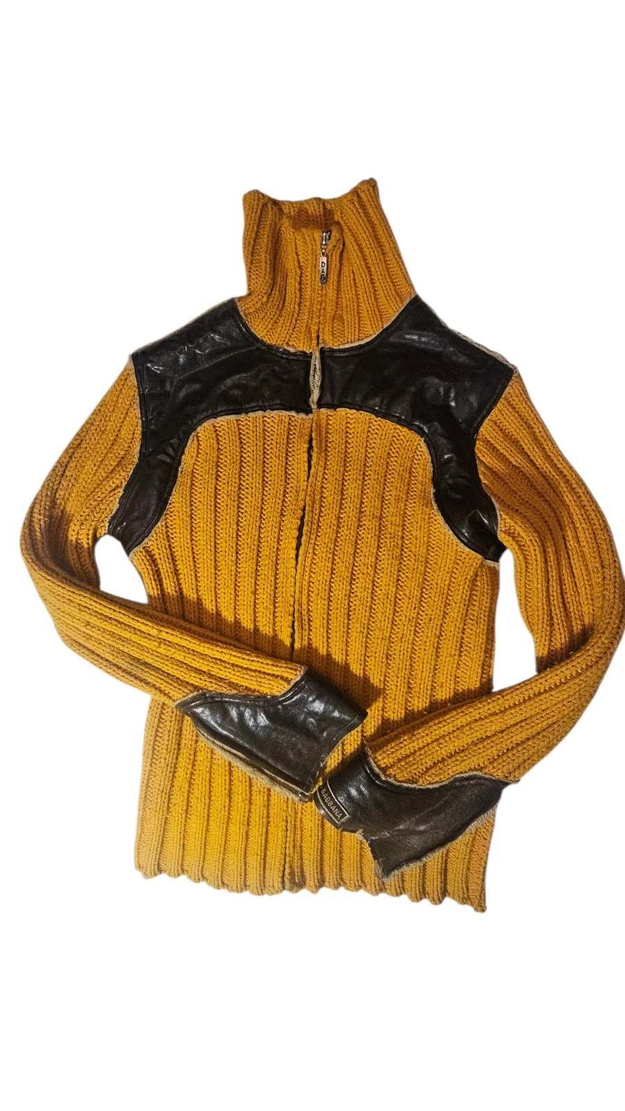 Dolce Gabbana — Dolce&Gabbana Archive Knitted Yellowe Zip Cardigan Sweater Size M Made in ITALY