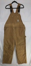 Carhartt Duck Canvas Overalls 6FB Mens Double Knee Utility 44x30 VTG USA Made