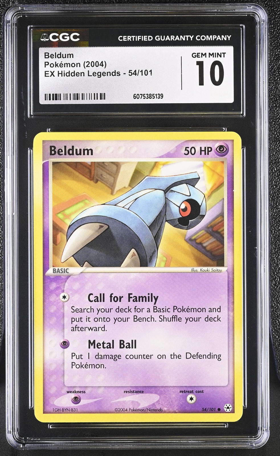Beldum Ex Hidden Legends 54/101 CGC 10