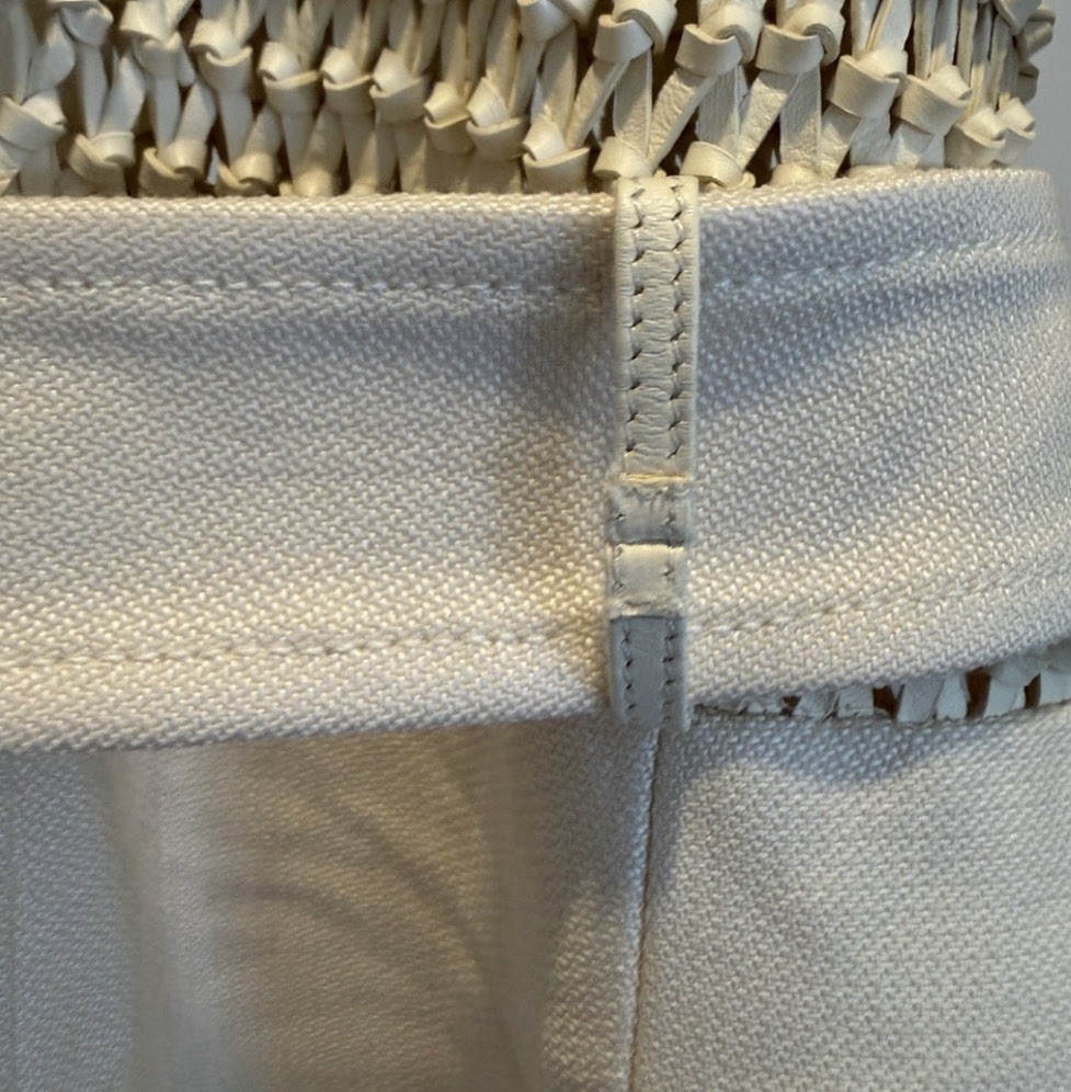 $6k Gabriela Hearst COIRO TRENCH  Coat Leather macrame Braided Weave Ivory SZ 44 image 8